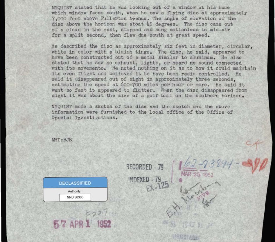 Trecho datilografado de memorando com três parágrafos, iniciais MHT:BJB e carimbos de registro do FBI no pé da página.