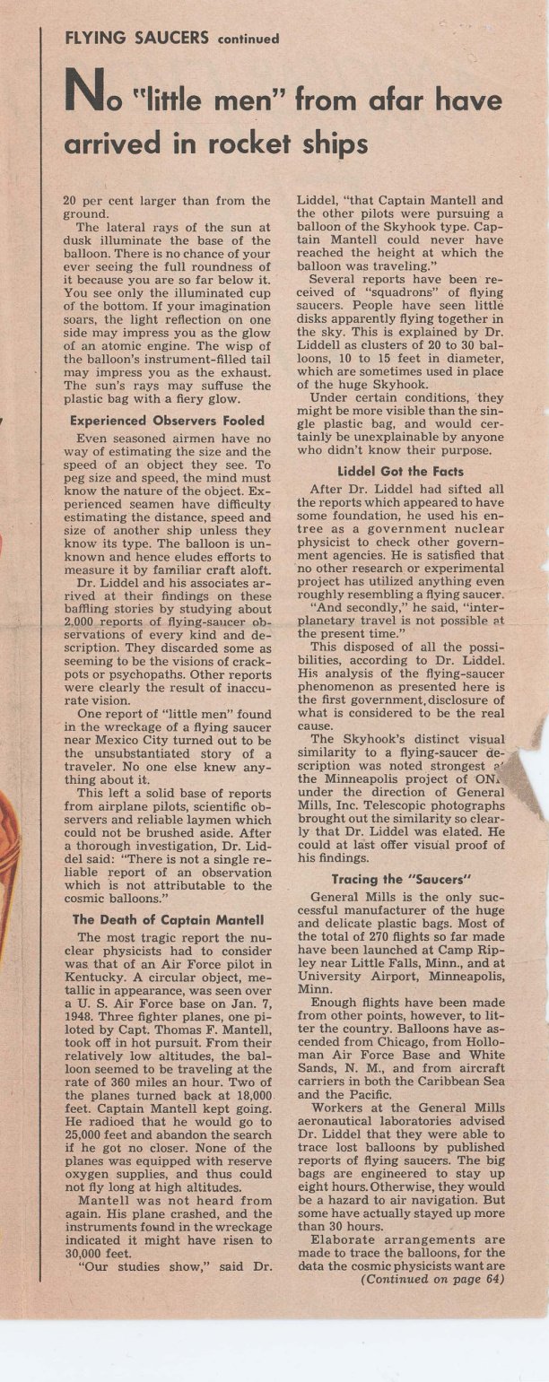 Coluna de texto de revista com subtítulos em negrito, entre propagandas.